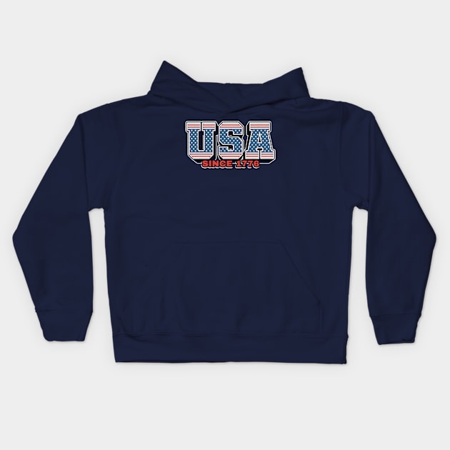 july 4th Usa since 1776 Kids Hoodie by Can Photo